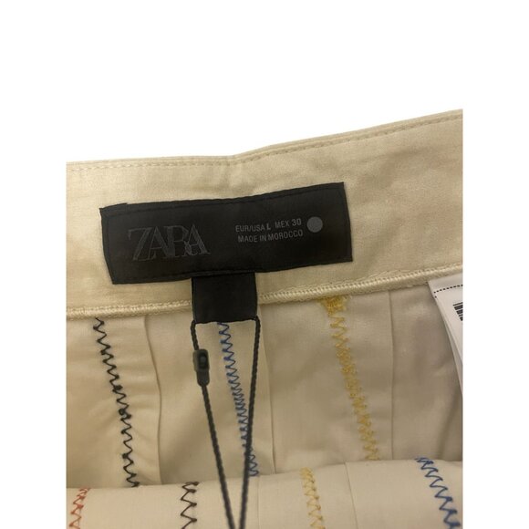 Zara Womens Midi Skirt Large L Multicolor Pleated Abstract Painting 3145/176 NWT - Picture 4 of 13